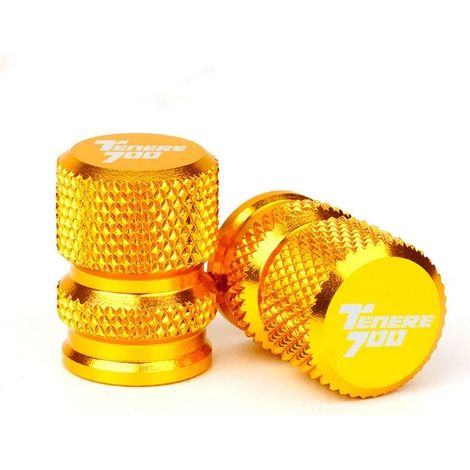 Bouchons de soupape dorés compatibles avec Yamaha Tenere 700 (2019-2023) : accessoires moto, extension de béquille latérale, coussinet élargisseur pour Tenere 700 Maxpower. (1/4)