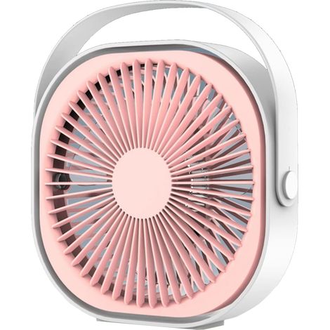 Ventilateur bureau USB 15 cm, 3 vitesses rotation 360° silencieux rose, mini ventilateur portable maison bureau été (1/3)