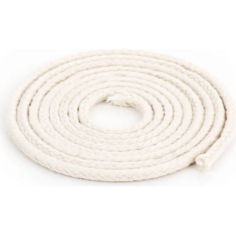 Mèche ronde de 3 mètres, 100 % coton pur, 3,5 mm d'épaisseur, pour lampes à huile et lampes à pétrole (1/2)