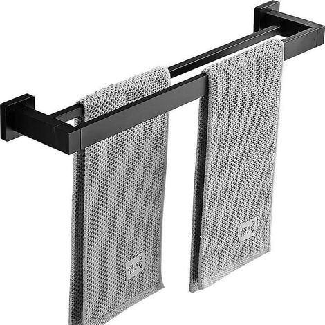 Porte-serviettes mural double barre carrée épaisse-AquaForge (1/4)
