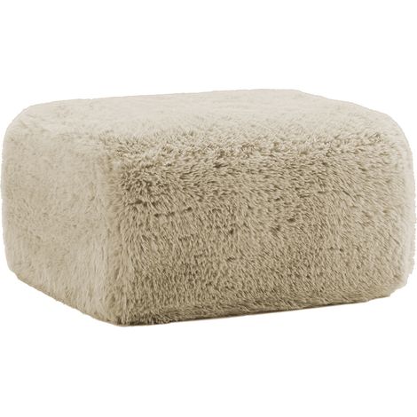 Pouf en peluche douce et moelleuse – Coussin d’assise kaki clair pour salon, chambre ou bureau, design moderne et confortable (1/4)