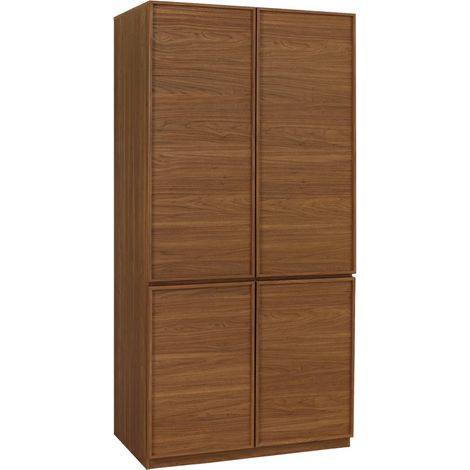 sweeek - Kleiderschrankmodul mit Holzdekor 4 Türen 1 Kleiderstange (1/5)