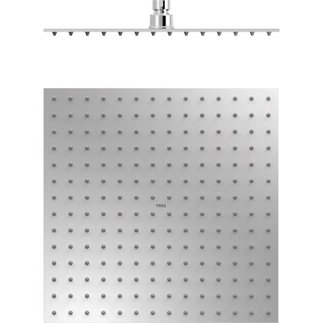 Douche acier inoxydable de tête anticalcaire à rotule. 300x300 mm Chromé - TRES 134315012 (1/2)