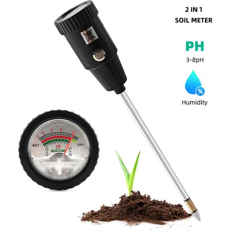 Testeur de terre pH et humidité avec électrode 30cm sans pile pour jardin potager extérieur intérieur arbre fruitier plante 1 pc (1/5)