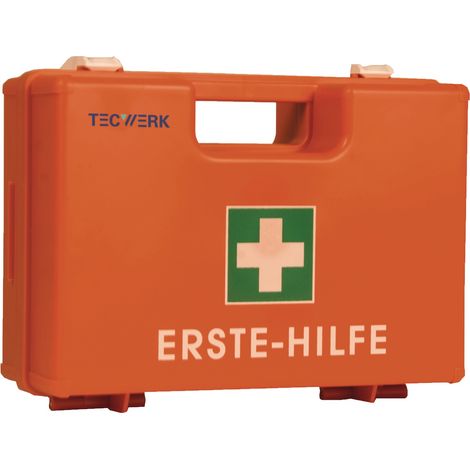 Botiquín de primeros auxilios INDUSTRIA DE LA CONSTRUCCIÓN B260xH170xT110aprox.mm naranja TECWERK (1/3)