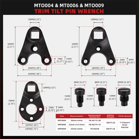 Suitable for Yamaha Suzuki outer fairing tilt adjustment wrench - MT0004 MT0006 MT0009 (unit)--DTEKGAZ (1/4)