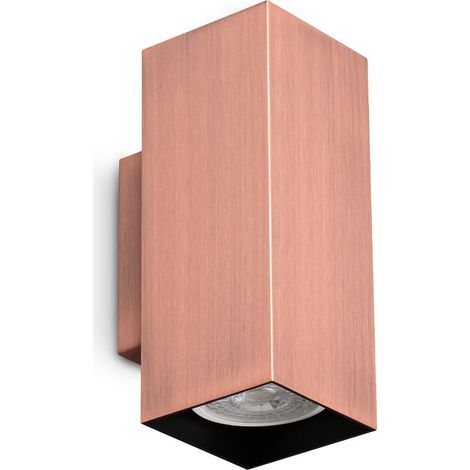 Ideal Lux Applique moderna Look 2 luci GU10 rame alluminio vetro