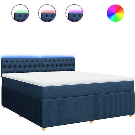 Maison Exclusive - Cama box spring con colchón tela azul 180x200 (1/5)