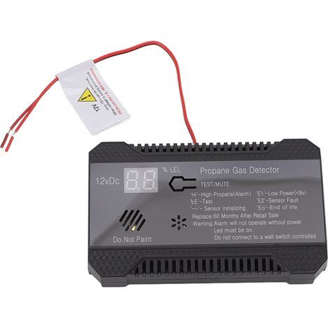 Propangaswarngerät für Wohnmobile, lauter 85-dB-Alarm, mit UL-zertifiziertem Sensor, schwarz (1/5)
