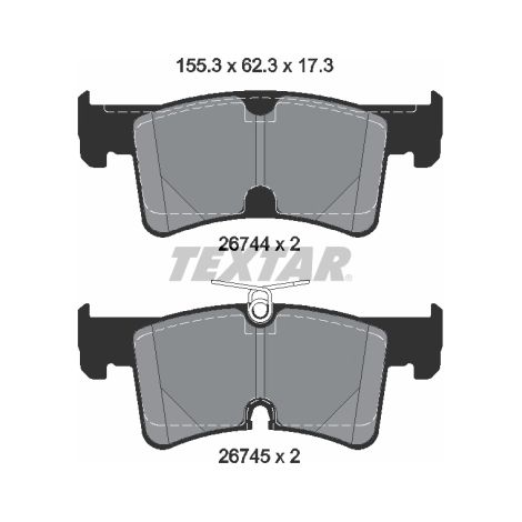 Kit de plaquettes de frein, frein à disque Textar 2674401 VW 7T0698451
