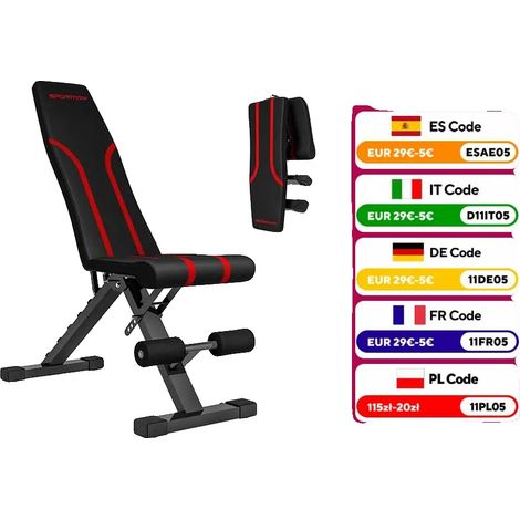 Banc de musculation, inclinaison réglable, design pliable, noir (1/5)