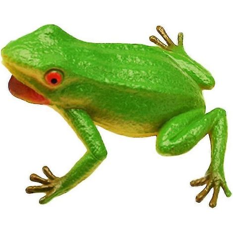 Grenouille réaliste en plastique avec jet d'eau activé par pression et effets sonores réalistes. Modèle d'animal vert interactif et amusant. (1/4)