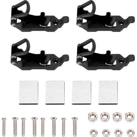 4-teiliges Dachschaufel-Halterungsset, robuste Mehrzweck-Metall-Gummi-Klemmenhalterung für Bootswerkzeuge, schwarz (1/5)
