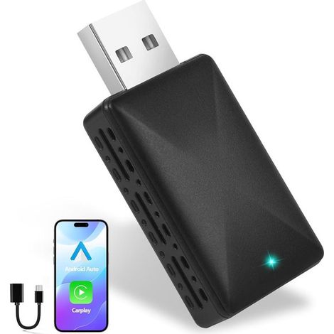 Adaptador CarPlay inalámbrico para CarPlay y Android Auto (CZHZ04), Plug & Play, A, compatible con iOS 10+/Android 11+ y vehículos con CarPlay/AA (1/5)