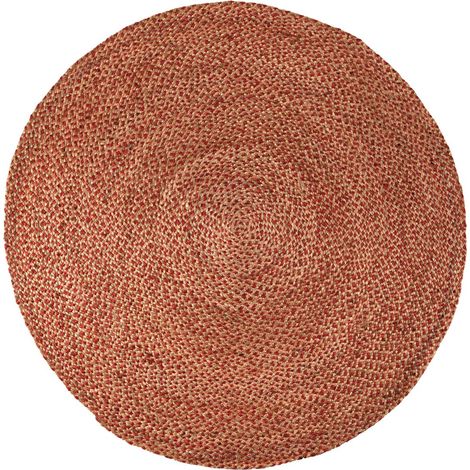 Tapis Rond en Jute et Coton Coloris Marmalade Ø 160 cm pour Salon et Chambre - PANGIVO (1/3)