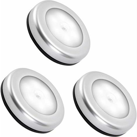 Night Light with Indoor Motion Sensor - Battery Operated LED Lamp for Stairs, Closets, Hallways, Children's Rooms - Auto ON/OFF - 3M Adhesive Included (Pack of 3, Cool White Light) (1/4)