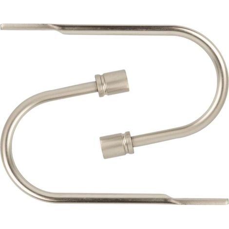 Lot de 2 Embrasses à Rideaux Crochets Retenue Rideau Retenues Draperie Rideau Embrasses Métal U Curtain pour Chambre à Coucher Salon Salle de Bains Cuisine Salle à Manger Cafés - Argent (1/5)