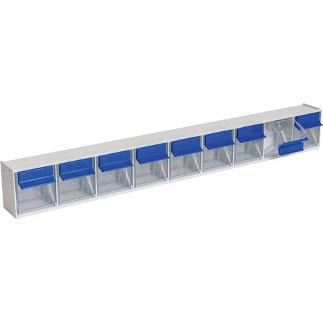 Blocco multistore n ° 9 resistente agli urti, in plastica grigio chiaro