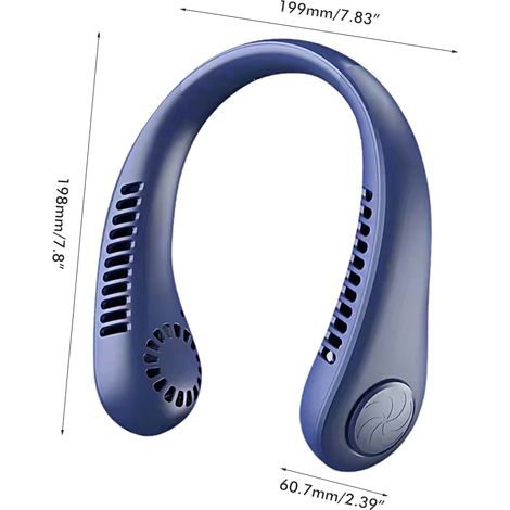 Ventilateur de cou portable mains libres, rechargeable et sans pales, puissant et silencieux, idéal pour le sport en extérieur, le bureau et les voyages. Parfait pour le sport, les voyages et le burea (1/5)