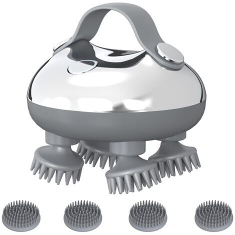 Appareil de massage de la tête avec 3 modes de pétrissage–Appareil de massage de la tête étanche IPX7 avec 8 picots pour un nettoyage en profondeur,appareil de massage corporel pour soulager le stress (1/5)