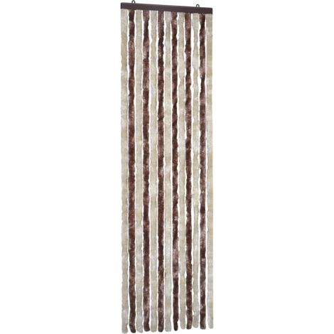 Cortina contra insectos mosquitera Beige y marrón claro 56 x 185 cm Chenille DEC022174