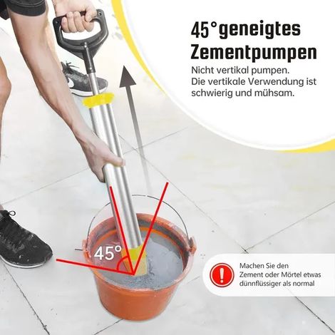 Pistolet de calfeutrage de ciment robuste en acier inoxydable avec système de pompe et 5 buses – pulvérisateur de mortier robuste pour le coulis, la réparation de pierre / béton, le bricolage et (comp