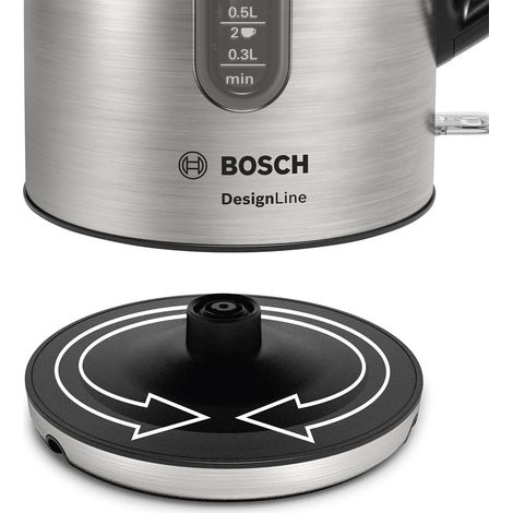 Bosch DesignLine TWK4P440, Wasserkocher ,edelstahl/schwarz, 1,7 Liter (1/5)