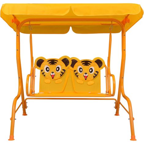 Balancelle de jardin, Chaise Fauteuil Suspendu, pour enfants Jaune 115x75x110 cm Tissu OIB1695E (1/5)