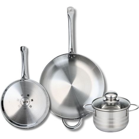 Ensemble de 2 Poêles de cuisson 24 et 32 cm et 1 faitout 16 cm Elo Profi Brillant (1/5)