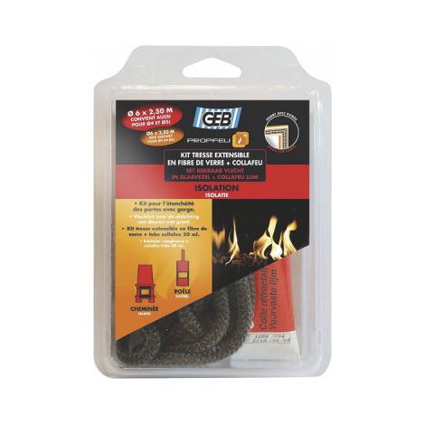 Kit tresse extensible fibre verre Ø6mmx2,5m et COLLAFEU - GEB : 821591