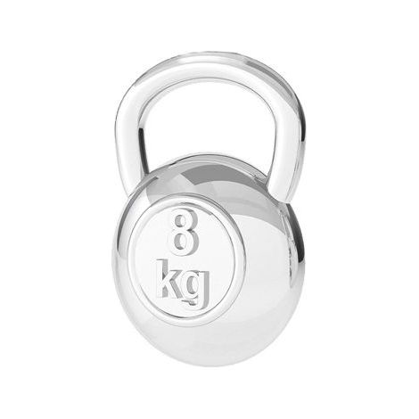 Silberner Kettlebell-Anhänger, 8 kg, kleiner Fitness-Gewichtsanhänger, Silber 925 (1/2)