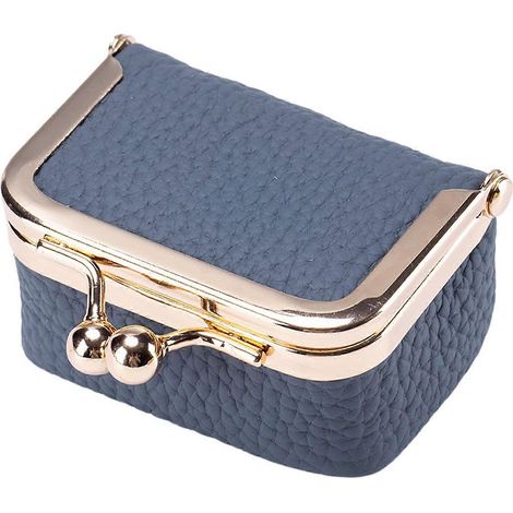 Boîte à bijoux compacte à plusieurs compartiments, petite pochette à bijoux, cadeau d'anniversaire pour maman, bleue (1/5)
