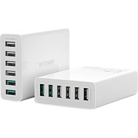 Blitzwolf BW-S15 6x USB-Ladegerät, QC 3.0, 60W (Weiß) (1/5)