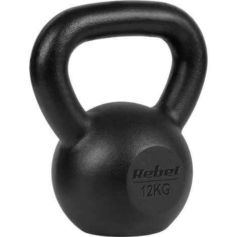 Kettlebell in ghisa da 12 kg, manubrio per esercizi Rebel (1/5)