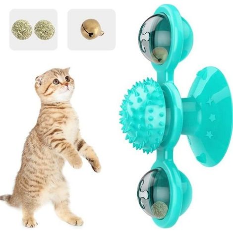 Jouet De Chat Moulin À Vent - Jouet Interactif Pour Chat - Jouet Windmill Tourne-Disque - Lac Bleu (1/4)
