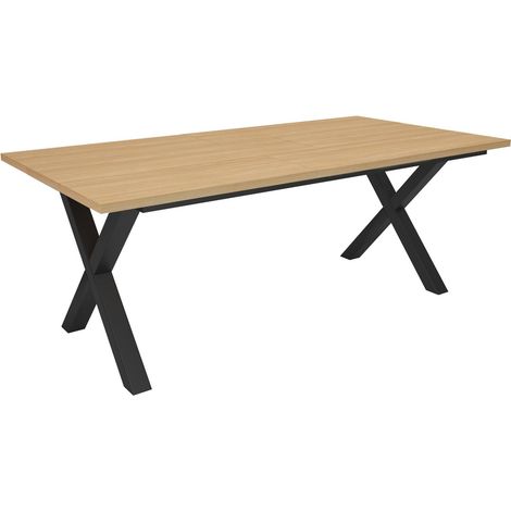 Skraut Home - Tavolo da Pranzo, Cucina, Sala da pranzo, 194x90x74cm, Per 10 persone, Tavolo Cucina, Stile moderno, Rovere soft (1/5)