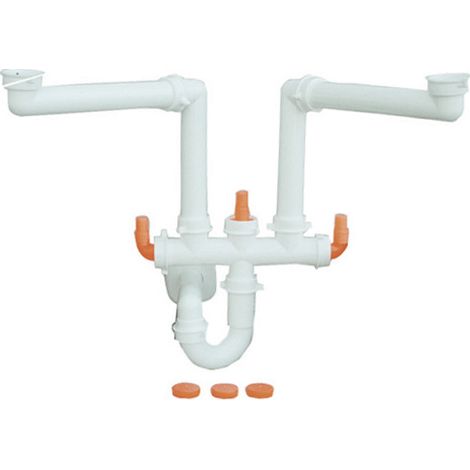 Platzsparender Siphon für 2-Wege-Waschbecken (Marke Lira)