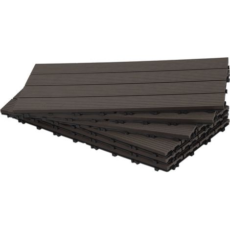 SWANEW Lastra per terrazza Piastrelle in legno per giardino, Piastrelle per terrazza 30x60 cm, Impermeabile, Sistema Café Click 24 pezzi (1/5)