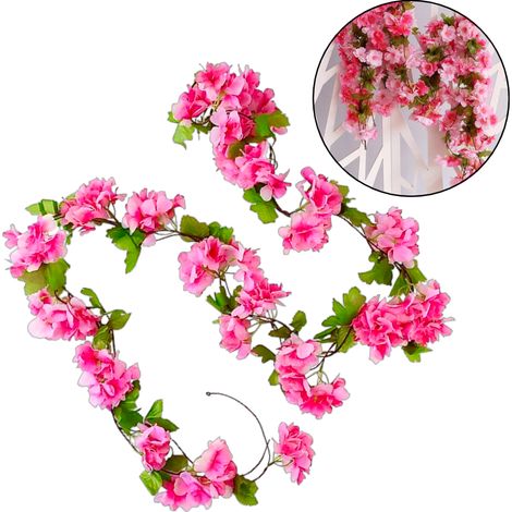 Ghirlanda di fiori di ciliegio 220 cm - rosa scuro (1/5)
