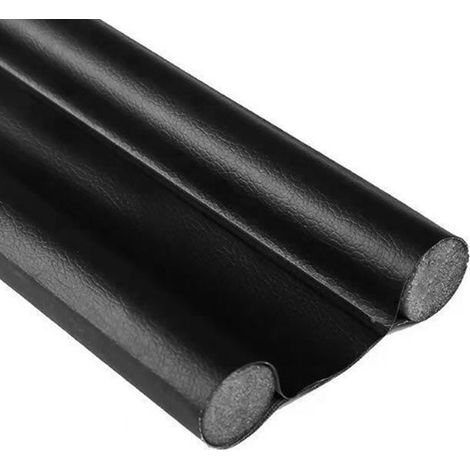 Joint d'étanchéité pour portes, bande de 96 cm en polyuréthane pour bas de porte, joint de bas de porte, joint d'étanchéité double, protection contre les courants d'air et le bruit (noir) (1/5)