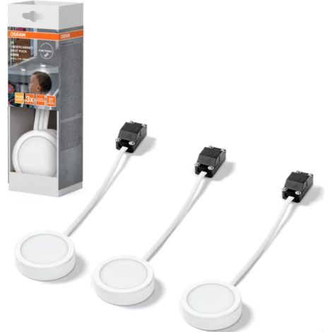 Focos led redondos bajo armario 65mm blanco ledvance lum432412b3 iluminación de cocina