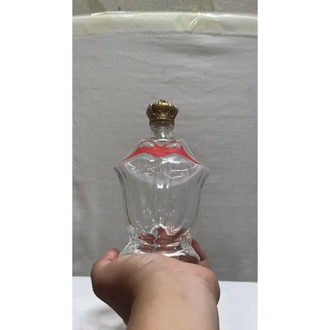 Bouteille à liqueur en verre transparent, forme unique, avec bouchon couronne. Carafe à vin vide, idéale pour un bar, une fête ou comme cadeau. (1/5)
