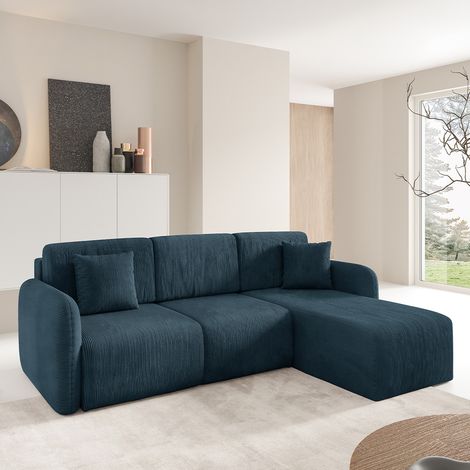 3-Sitzer-Wende-Ecksofa mit Truhe Dora Dunkelblau