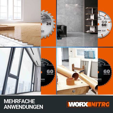 WORX Sega circolare senza spazzole WORXsaw XL 20V PowerShare WX531.9 Batteria e caricabatterie non inclusi Motore senza spazzole Corpo sottile Installazione rapida Regolazione rapida Profondit (1/5)