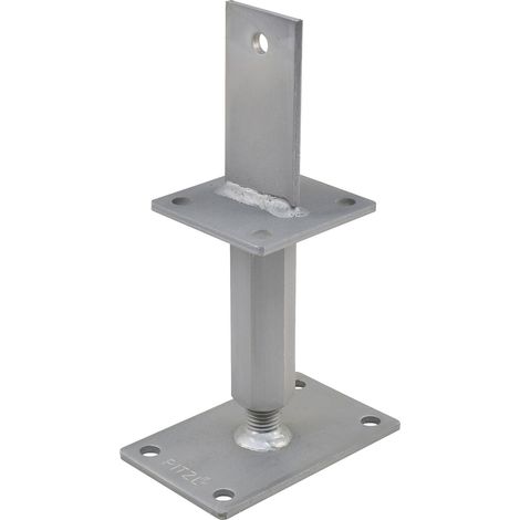 Pitzl 10922.1100 Pfostenträger, Aufdübeln Justierbar Gewinde Stahl, ZiNiP beschichtet, Höhe 167-232 mm
