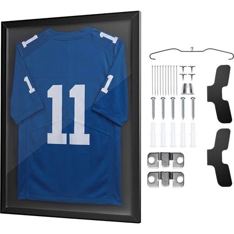 Protégez vos Collections Cadre Vitrine Maillot Foot 60x80 cm en Bois et Polycarbonate pour Football et Rugby (1/5)