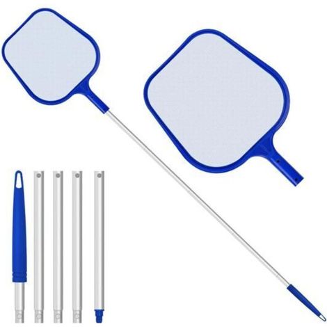 Surface skimmer pool net, adjustable 120cm telescopic cleaning net for fountains and ponds. (1/5)
