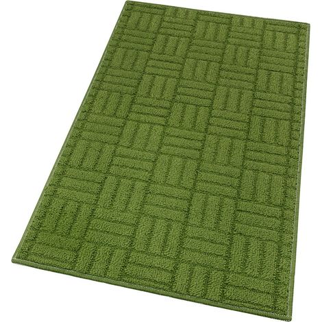 Tappeto Cucina Super Assorbente Tessitura 3D Tinta Unita Minimalista Moderno Verde - 50x40 Cm (1/4)