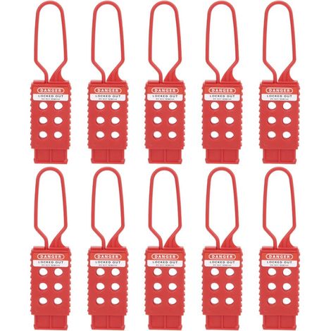 Moraillon de verrouillage de sécurité en Nylon isolant à 6 trous, 10 pièces, pour l'entretien des équipements industriels (1/5)