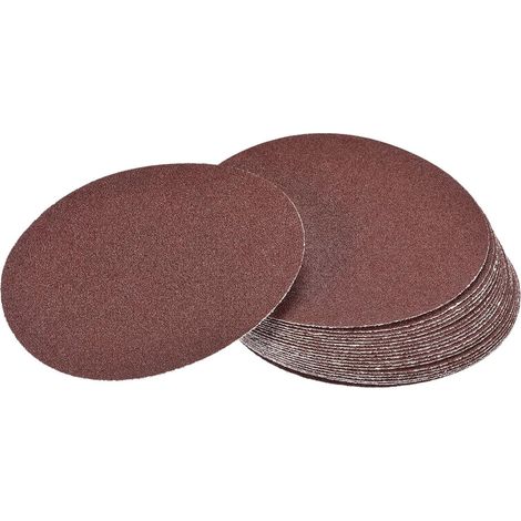 Lot de 30 disques abrasifs 5 pouces grain 80, auto-agrippants sans trou, papier de verre adhésif à l'oxyde d'aluminium pour ponçage carrosserie auto, bois, métal (1/5)